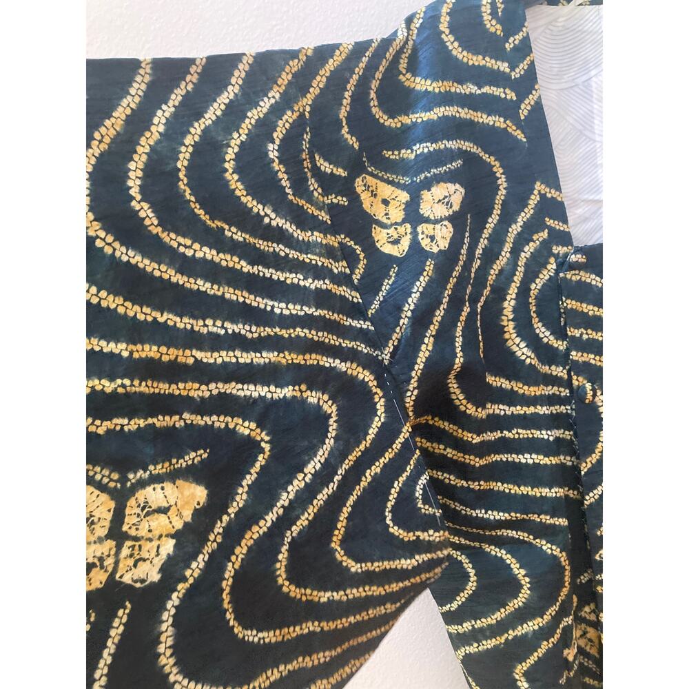 Kimono Haori Jacket Beautiful Green & Gold Butterfly Shibori Dyed ~ Breathtaking - Picture 7 of 9
